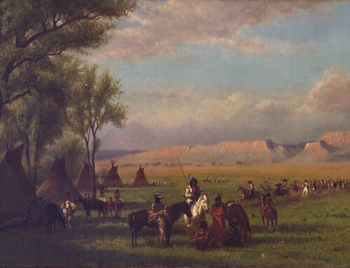 William de la Montagne Cary, Encampment with Teepees and Native Americans